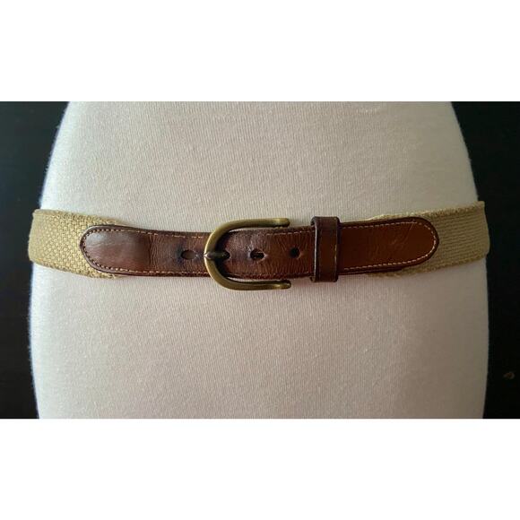 Vintage DOONEY & BOURKE Beige Surcingle Belt Womens sz 36 - Picture 1 of 11